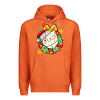 Carrot Christmas wreaths cat Premium Hoodie - MaliasSmallBusiness