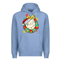 Colony Blue Christmas wreaths cat Premium Hoodie - MaliasSmallBusiness