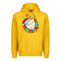 Lemon Christmas wreaths cat Premium Hoodie - MaliasSmallBusiness