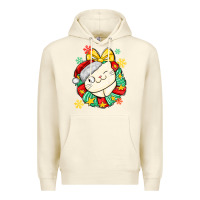 Sandshell Christmas wreaths cat Premium Hoodie - MaliasSmallBusiness