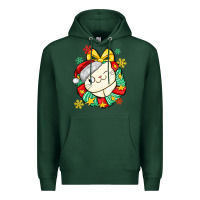 Sports Green Christmas wreaths cat Premium Hoodie - MaliasSmallBusiness