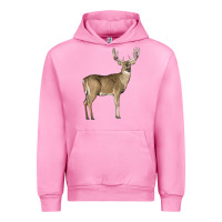Fuchsia Pink white tailed buck deer Urban Hoodie - LillyAllenDesigns