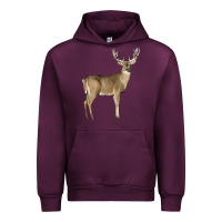 Mauve Wine white tailed buck deer Urban Hoodie - LillyAllenDesigns