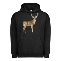 Pigment Black white tailed buck deer Urban Hoodie - LillyAllenDesigns
