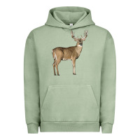 Pigment Oil Green white tailed buck deer Urban Hoodie - LillyAllenDesigns