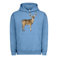 Pigment Pebble Blue white tailed buck deer Urban Hoodie - LillyAllenDesigns