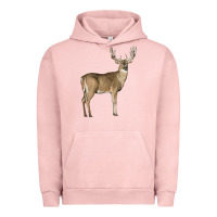 Pigment Salmon white tailed buck deer Urban Hoodie - LillyAllenDesigns