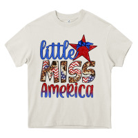 Cream little miss america Heavy Core Tee - Artiststas
