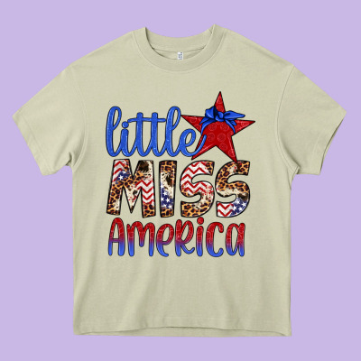 Little Miss America Heavy Core Tee Designed By Artiststas