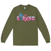 Army Green strong with cross ribbon Long Sleeve Tee - HRA Design Shop