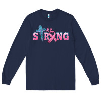 Navy strong with cross ribbon Long Sleeve Tee - HRA Design Shop