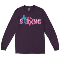 Plum strong with cross ribbon Long Sleeve Tee - HRA Design Shop