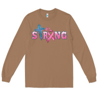 Toasted Coconut strong with cross ribbon Long Sleeve Tee - HRA Design Shop