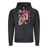 Vintage Black anxiety skeleton hand Vintage Hoodie - MaliasSmallBusiness