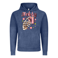 Vintage Denim anxiety skeleton hand Vintage Hoodie - MaliasSmallBusiness