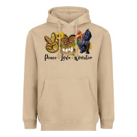 Mushroom Peace Love Rooster Heavyweight Hoodie - LillyAllenDesigns