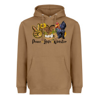 Toasted Coconut Peace Love Rooster Heavyweight Hoodie - LillyAllenDesigns