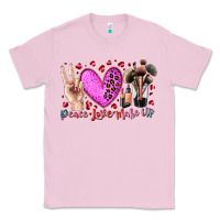 Bubblegum Pink peace love makeup Classic Tee - RacoonDesign