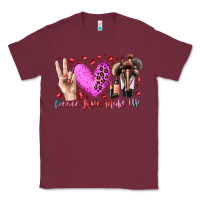 Burgundy peace love makeup Classic Tee - RacoonDesign