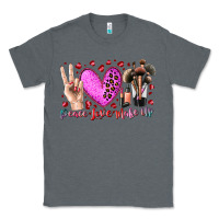 Charcoal Heather peace love makeup Classic Tee - RacoonDesign