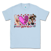 Dusty Blue peace love makeup Classic Tee - RacoonDesign