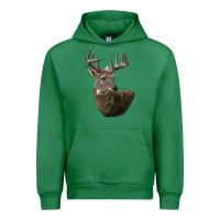 Emerald white tailed buck deer head Urban Hoodie - LillyAllenDesigns
