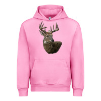 Fuchsia Pink white tailed buck deer head Urban Hoodie - LillyAllenDesigns