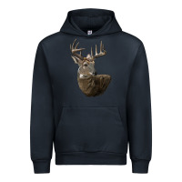 Navy white tailed buck deer head Urban Hoodie - LillyAllenDesigns
