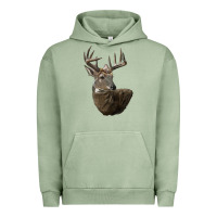 Pigment Oil Green white tailed buck deer head Urban Hoodie - LillyAllenDesigns