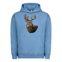 Pigment Pebble Blue white tailed buck deer head Urban Hoodie - LillyAllenDesigns