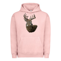Pigment Salmon white tailed buck deer head Urban Hoodie - LillyAllenDesigns