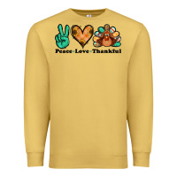 Antique Gold peace love thankful turkey Premium Sweatshirt - Jasminsmagicworld