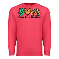 Cardinal peace love thankful turkey Premium Sweatshirt - Jasminsmagicworld