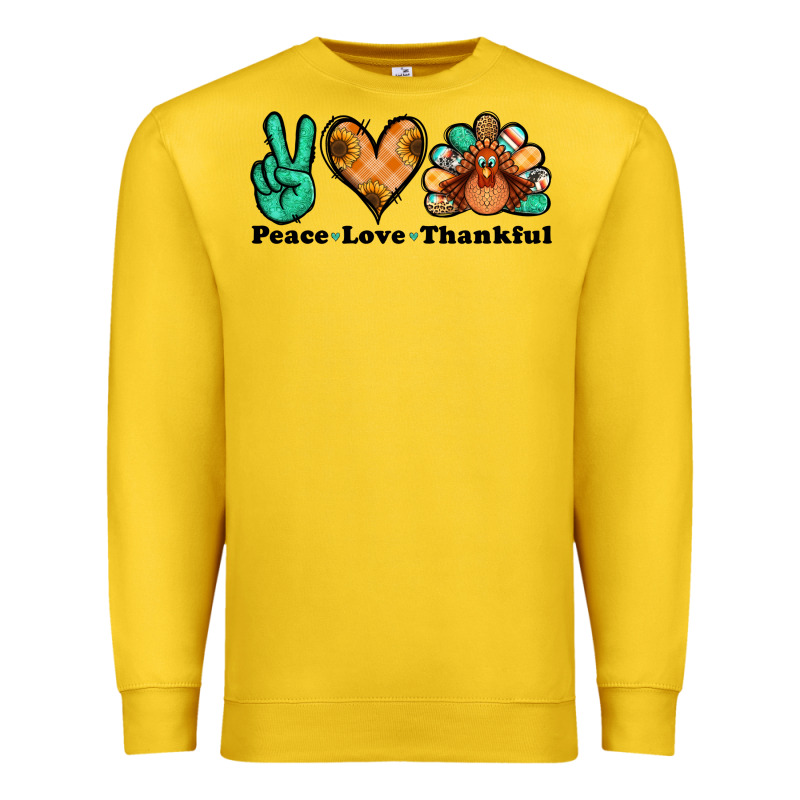 Peace Love Thankful Turkey Premium Sweatshirt by Jasminsmagicworld | Teevron