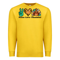 Lemon peace love thankful turkey Premium Sweatshirt - Jasminsmagicworld