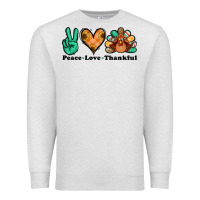 Oatmeal Heather peace love thankful turkey Premium Sweatshirt - Jasminsmagicworld