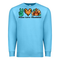 Ocean Blue peace love thankful turkey Premium Sweatshirt - Jasminsmagicworld