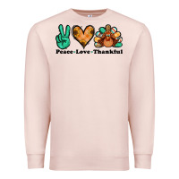 Pale Pink peace love thankful turkey Premium Sweatshirt - Jasminsmagicworld