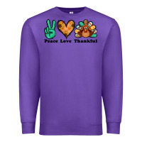 Purple peace love thankful turkey Premium Sweatshirt - Jasminsmagicworld