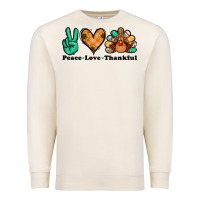Sandshell peace love thankful turkey Premium Sweatshirt - Jasminsmagicworld