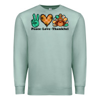 Seafoam peace love thankful turkey Premium Sweatshirt - Jasminsmagicworld