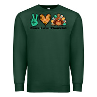 Sports Green peace love thankful turkey Premium Sweatshirt - Jasminsmagicworld