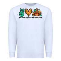 White peace love thankful turkey Premium Sweatshirt - Jasminsmagicworld