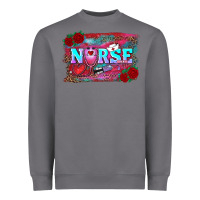 Valentines Day Nurse With Leopard And Turquoise Ba Heavyweight Sweatshirt | Teevron