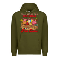 Army Green all i want for christmas is pan dulce Premium Hoodie - MaliasSmallBusiness