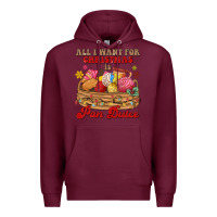 Burgundy all i want for christmas is pan dulce Premium Hoodie - MaliasSmallBusiness