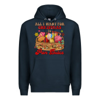 Navy all i want for christmas is pan dulce Premium Hoodie - MaliasSmallBusiness