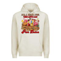 Oatmeal Heather all i want for christmas is pan dulce Premium Hoodie - MaliasSmallBusiness
