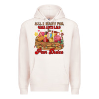 Pale Pink all i want for christmas is pan dulce Premium Hoodie - MaliasSmallBusiness