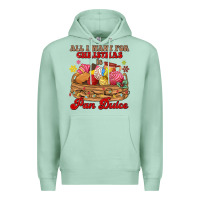 Seafoam all i want for christmas is pan dulce Premium Hoodie - MaliasSmallBusiness